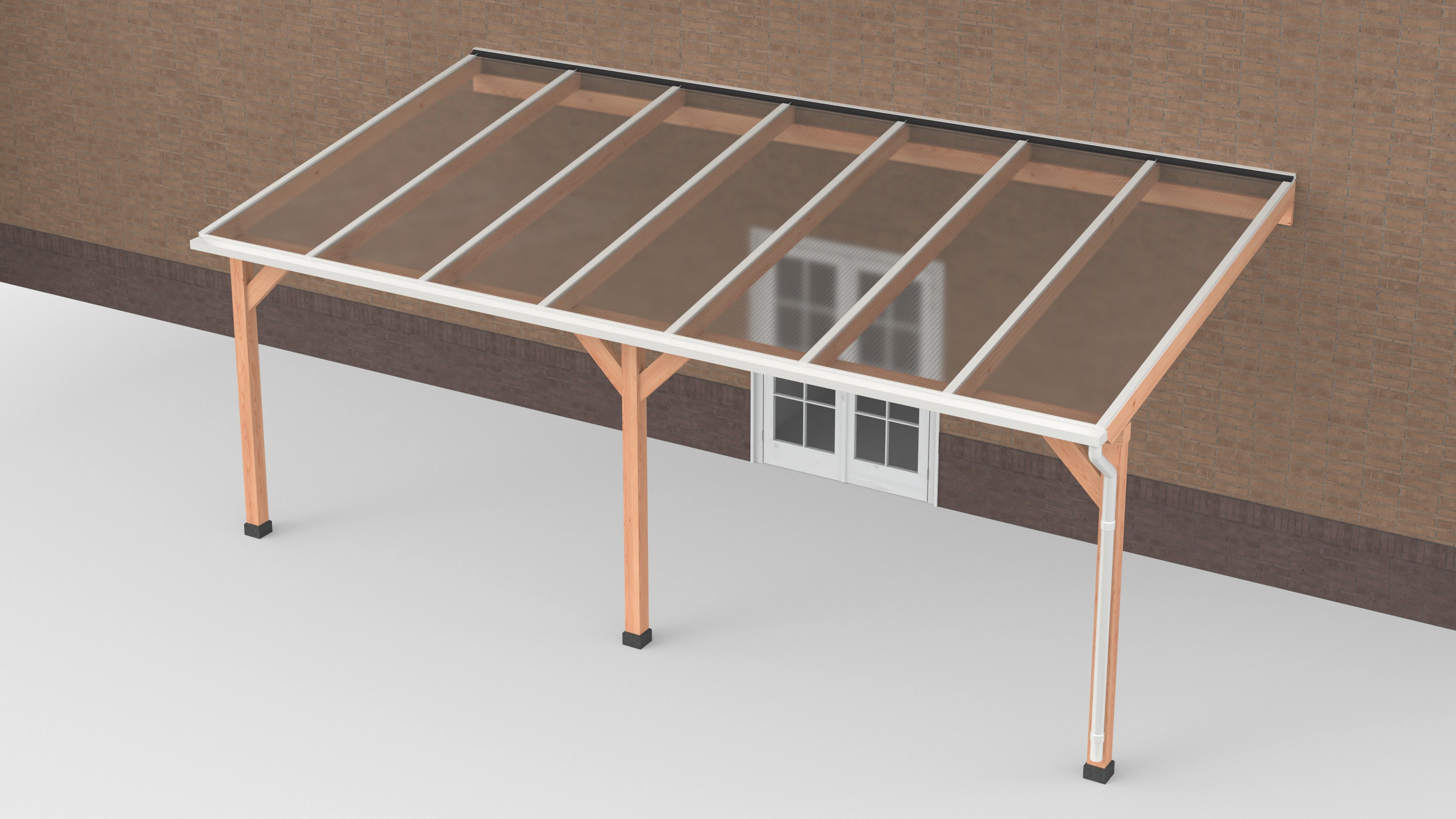 Douglas Terrasoverkapping Wit Polycarbonaat Helder Geschaafd 700 x 350 cm - Afbeelding 1